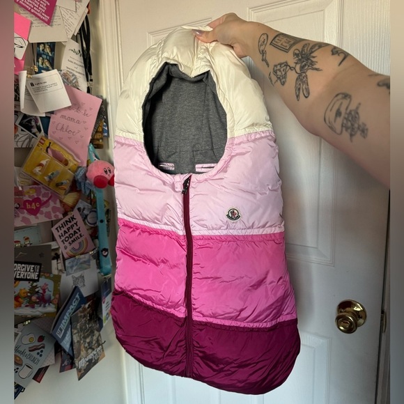 Moncler Other - Mocler Girls Winter Stroller insert infant newborn pink striped